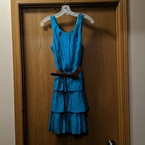 Blue dress with belt